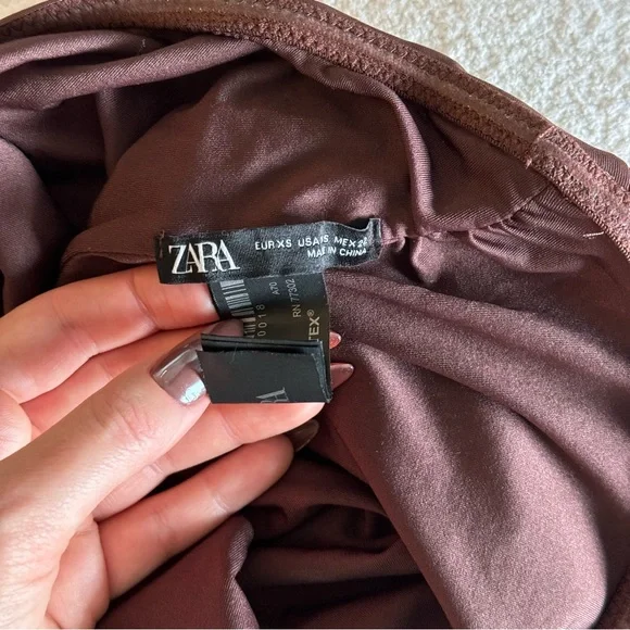 ❌SOLD❌ Zara Metal Embellished Strapless One Piece Swimsuit - Picture 5 of 5